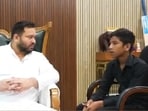 RJD leader Tejashwi Yadav met a Patna boy who alleged BJP supporters assaulted him over a video of mustard-oil lamps at PM Modi’s birthday celebrations