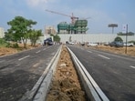The new road was constructed by Godrej Properties and is expected to improve local connectivity for residents and schoolchildren around Godrej Aristocrat. (Parveen Kumar/Hindustan Times)