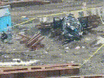 BMW mangled after speeding car falls from bridge in Mumbai.(HT)