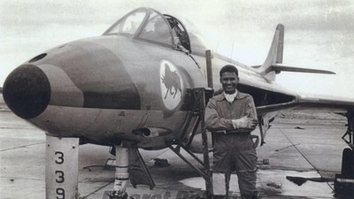 Flight Lieutenant Alfred T Cooke during his AIr Force days. (IAF/X) Flight Lieutenant Alfred T Cooke during his AIr Force days. (IAF/X)