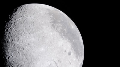 The Moon’s Orientale basin and its radiating crater chains, captured by NASA's Artemis II crew during a lunar flyby on April 6, 2026. (NASA via REUTERS)