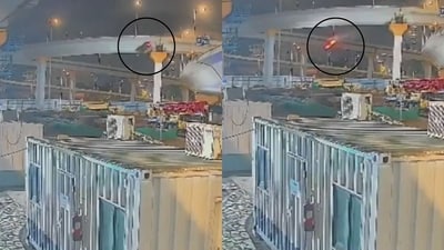 The incident happened during the early hours on Sunday near Lotus Jetty, opposite Lala Lajpatrai College. (Screenshots from video)