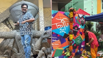 বিতর্কের মুখে ক্ষমা চাইল বেহালা ইয়ং মেনস অ্যাসোসিয়েশন। (ছবি সৌজন্যে ফেসবুক Sanatan Dinda এবং Behala Young Mens Association)