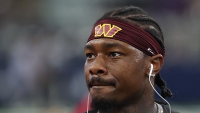 Stefon Diggs #3 of the Washington Commanders looks on prior to a game against the Dallas Cowboys at AT&T Stadium in Arlington, Texas. (Getty Images via AFP) Stefon Diggs #3 of the Washington Commanders looks on prior to a game against the Dallas Cowboys at AT&T Stadium in Arlington, Texas. (Getty Images via AFP)