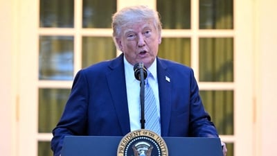 US President Donald Trump speaks during a Rose Garden dinner at the White House in Washington, DC. (AFP/File Photo) US President Donald Trump speaks during a Rose Garden dinner at the White House in Washington, DC. (AFP/File Photo)