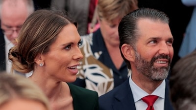 Donald Trump Jr. and his partner Bettina Anderson celebrated their wedding at a private resort in the Bahamas (REUTERS)