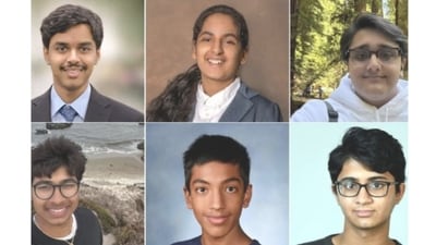 Aditya Sengupta, Tanishka Aglave, Hitaishi Chillara, Pavan Subramani, Rajarshi Mandal and Praadhyumn Indaana - 6 Indian Americans who won in 2026. (Davidson Institute) Aditya Sengupta, Tanishka Aglave, Hitaishi Chillara, Pavan Subramani, Rajarshi Mandal and Praadhyumn Indaana - 6 Indian Americans who won in 2026. (Davidson Institute)