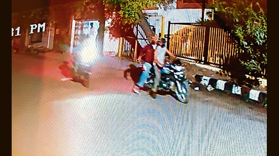 A CCTV grab of the incident. (HT Photo)