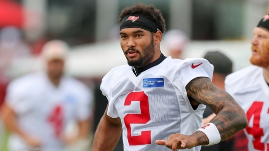 Emeka Egbuka is playing against the Browns, while his slow start has left fantasy football managers frustrated with his production.(Photo by Mike Carlson / GETTY IMAGES NORTH AMERICA / Getty Images via AFP)