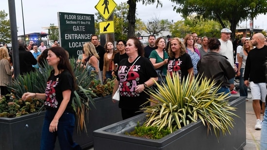 Fans arrive for English singer-songwriter Ed Sheeran's concert at Lincoln Financial Field in Philadelphia
