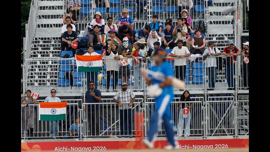 Fans during the Quarter-Final match between Japan Women and India Women at Korogi Sports Park, Nisshin, Japan, on September 18, 2026. Photo: Deepak Malik / CREIMAS for BCCI