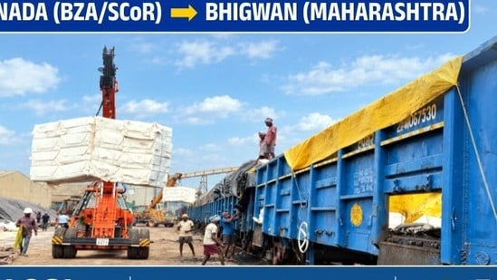రైలులో కలప గుజ్జు రవాణా