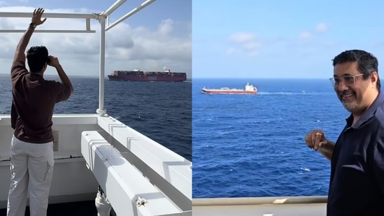 ‘Two generations of sailors’: Father and son meet unexpectedly in the ocean