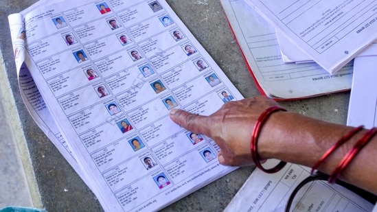Booth Level Officers (BLOs) cross check voter list ahead of Special Intensive Revision (SIR), in Ranchi, Jharkhand, Saturday, May 23 (PTI)