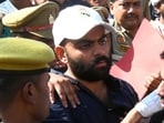 Ali Ahmed at the Prayagraj district court amidst heavy security on September 21. (HT photo)