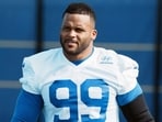 Aaron Donald is expected to suit up for the first time this season.(IMAGN IMAGES via Reuters Connect)