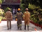 Police and Fire Services personnel arrive