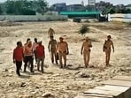 Police at the farmhouse at Kuliyewal in Jamalpur on Sunday. (HT Photo) Police at the farmhouse at Kuliyewal in Jamalpur on Sunday. (HT Photo)