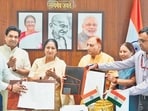 The MoU was signed between the DTTDC and the MCD in the presence of chief minister Rekha Gupta , said officials. (HT Photo)