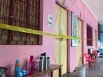 The corridor of Children’s Academy School in Lakhimpur Kheri where the shooting took place on Monday. (Sourced)
