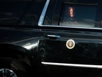 President Trump departing the White House on Friday for a fundraiser in Virginia.