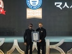 Atlee with Allu Arjun with the Guinness World Record.