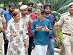 Activist Sonam Wangchuk, with his wife Gitanjali J Angmo, visits Rajghat to pay tributes to Mahatma Gandhi on July 27, 2026.  
