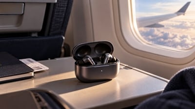 Five noise-cancelling earbuds went through a flight test, covering cabin-noise reduction, sound quality, comfort, battery life and connectivity. (AI Generated)