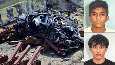 3 students killed, 1 critical as BMW plunges 75 feet from coastal road after night out (HT photo)