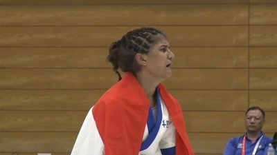 Suchika Tariyal, the 36-year-old, won bronze medal on Monday. (Screengrab - SonyLiv) Suchika Tariyal, the 36-year-old, won bronze medal on Monday. (Screengrab - SonyLiv)