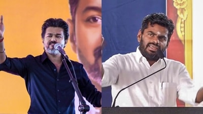 Annamalai took a dig at CM Vijay's foreign trip and advised him to "take an IndiGo flight" to Coimbatore or Madurai, (Photos Credit: PTI) Annamalai took a dig at CM Vijay's foreign trip and advised him to "take an IndiGo flight" to Coimbatore or Madurai, (Photos Credit: PTI)