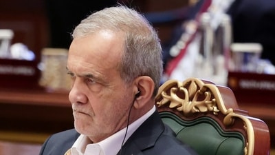 Pezeshkian will address the UN General Assembly on Wednesday, Mehr news agency reported. (Pool Sputnik K via AP) Pezeshkian will address the UN General Assembly on Wednesday, Mehr news agency reported. (Pool Sputnik K via AP)
