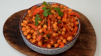 Kunal Kapur's warm chickpea salad can be prepared in minutes. 