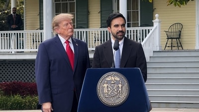US President Donald Trump and New York City Mayor Zohran Mamdani speak to reporters during a press conference following their meeting at Gracie Mansion in New York City, US. (REUTERS)