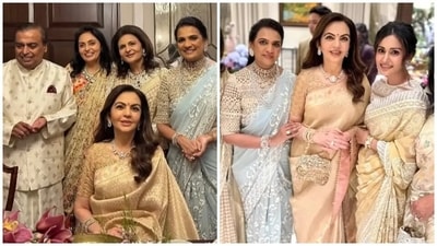 Nita Ambani and Mukesh Ambani at a family function. Nita Ambani and Mukesh Ambani at a family function.