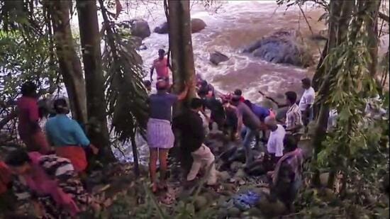 According to locals and officials, the water level suddenly rose due to heavy rainfall in the upper reaches, triggering a flash flood and sweeping them away. (PTI/Screengrab)