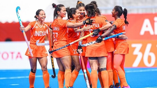 The Indian women's team defeated Indonesia 17-1 in women's hockey Pool B match.
