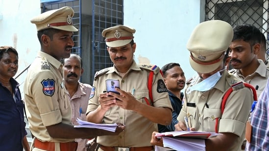 The cops reached the spot and took three people accused of throwing the packet into custody for questioning.