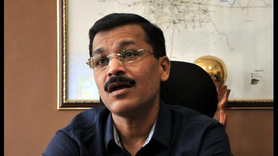 Pune, India - Feb. 8, 2018:Tukaram Mundhe during press conference at PMPML Building, Swargate in Pune, India, on Thursday, February 8, 2018. (HT PHOTO)