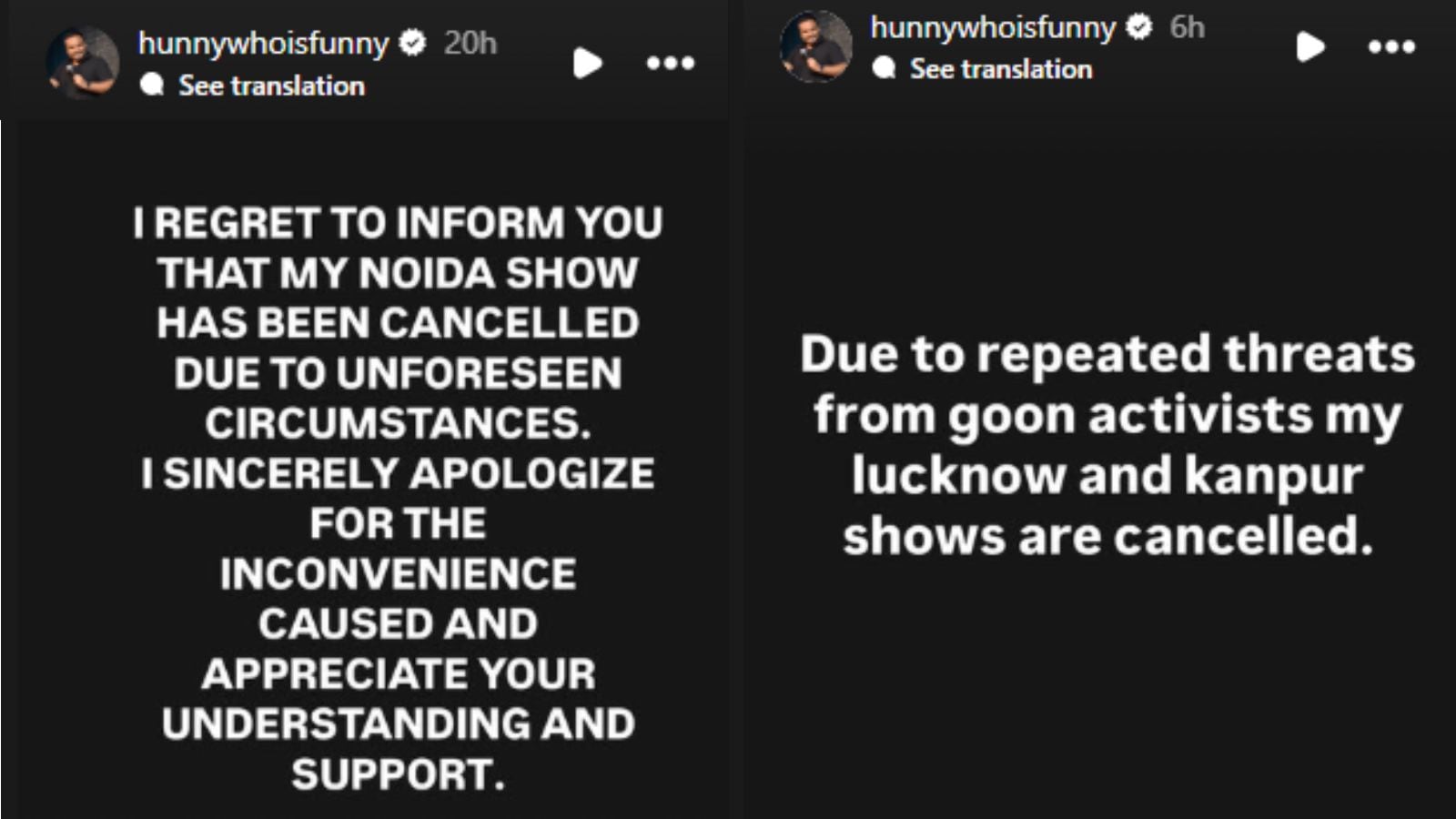 Pulkit Mani shows cancelled