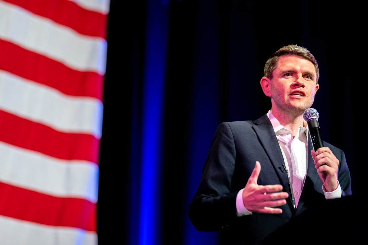 Democratic U.S. Senate candidate James Talarico at a campaign rally last month in Kerrville, Texas.