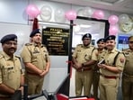 Agra police commissioner Deepak Kumar (second from left) inaugurating ‘PRAGYA’ in Agra on Tuesday. (HT Photo)