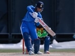 India's Smriti Mandhana plays a shot in front of Sri Lanka's wicketkeeper Kaushini Nuthyangana in the women's gold medal cricket match between India and Sri Lanka during the 2026 Asian Games India's Smriti Mandhana plays a shot in front of Sri Lanka's wicketkeeper Kaushini Nuthyangana in the women's gold medal cricket match between India and Sri Lanka during the 2026 Asian Games