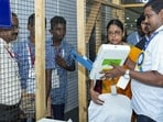 ECI officials conduct a practical demonstration of all stages of the electoral process. (@ECISVEEP)