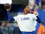 Jameis Winston steps in for the New York Giants after starter Jaxson Dart went down with a knee injury.(Getty Images via AFP)
