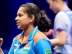 File picture of India woman table tennis team member Diya Chitale. (HT Photo)