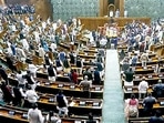 MPs stand for “Vande Matram” before adjournment of Lok Sabha on the last day of the Winter Session of Parliament. (ANI/Sansad TV)