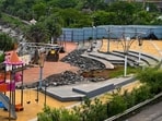 Mumbai, India. Aug 10, 2026 - A section of the Bandra Reclamation promenade is temporarily closed to the public due to ongoing repair work. Mumbai, India. Aug 10, 2026. (Photo by Raju Shinde/HT Photo) (Raju Shinde)