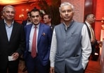 (L-R) AIMA President T V Narendran, CEO and MD Tata Steel; Amitabh Kant, former CEO, NITI Aayog; Anurag Jain, CEO, Niti Aayog(Raajessh Kashyap/HT)