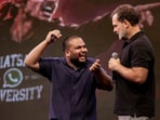 Stand-up comedian Pulkit Mani mimicked Modi at the ‘Chhatron ki Goonj’ event in Indore. (PTI)